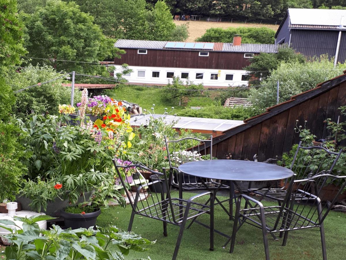 Aeltestes Haus In Quentel - Ferienwohnung 2 Mit Dachterrasse Hessisch Lichtenau ภายนอก รูปภาพ